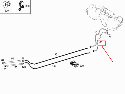 new mercedes-benz e cabrio a207 fuel return hose a2044760826 original