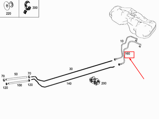 new mercedes-benz e cabrio a207 fuel return hose a2044760826 original