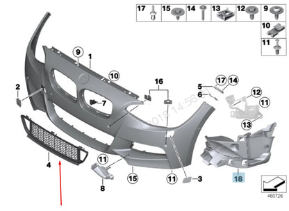 NEW BMW M2 F87 FRONT BUMPER CENTER GRILLE 51118062178 8062178 2016