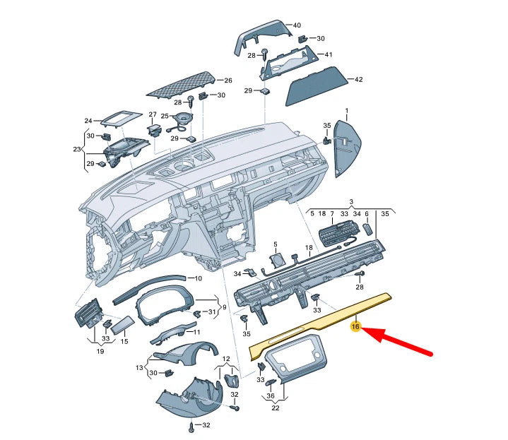 NEW VW ARTEON INSTRUMENT PANEL RIGHT LOWER TRIM LHD 3G8853262PYDU ORIGINAL