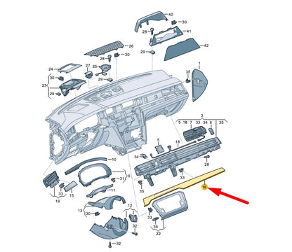 NEW VW ARTEON INSTRUMENT PANEL RIGHT LOWER TRIM LHD 3G8853262PYDU ORIGINAL