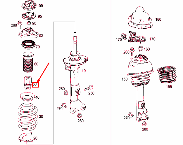NEW MERCEDES-BENZ E-CLASS W212 FRONT STRUT ADDITIONAL SPRING A2123210106