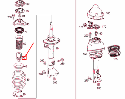 NEW MERCEDES-BENZ E-CLASS W212 FRONT STRUT ADDITIONAL SPRING A2123210106