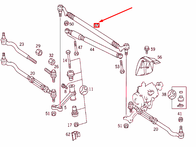 new mercedes-benz s w140 steering linkage drag link a1404600805 original
