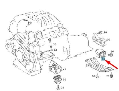 NEW MERCEDES-BENZ C W203 REAR ENGINE MOUNTING SUPPORT A2122400318 ORIGINAL