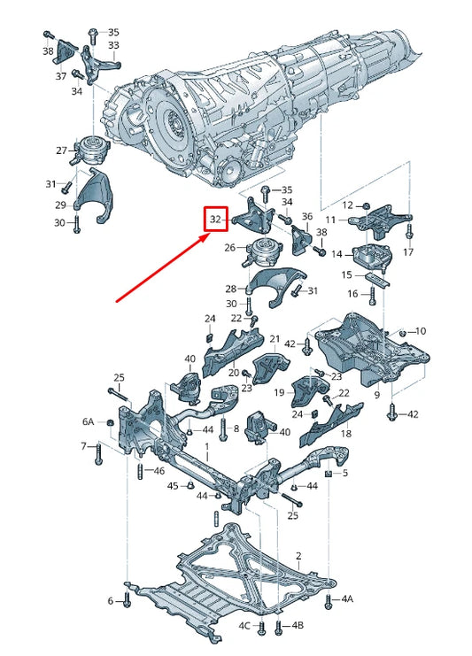 NEW AUDI Q7 4M FRONT LEFT GEARBOX MOUNTING BRACKET 4N0399113F