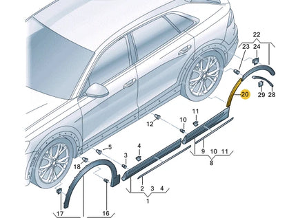 NEW AUDI Q8 REAR LEFT FENDER MOLDING 4M8854819AGRU