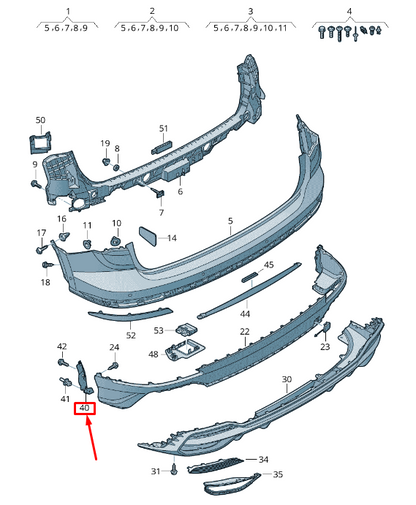 new audi q3 f3 rear right bumper spoiler bracket 83a807084 original