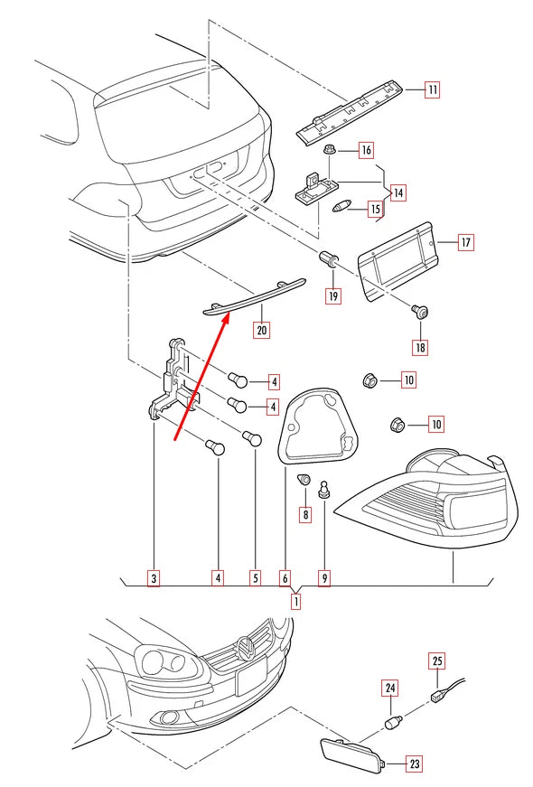 NEW VOLKSWAGEN GOLF MK6 REAR BUMPER RIGHT REFLECTOR 1K9945106A