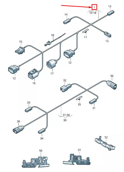 NEW VOLKSWAGEN CC REAR LID CABLE HARNESS SET 3C8971182P