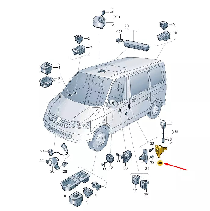 NEW VW TRANSPORTER T5 SLIDING DOOR LEFT CONTACT 7E0907437 ORIGINAL