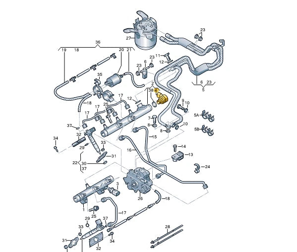 NEW AUDI Q7 4L FUEL RAIL PRESSURE RELIEF VALVE 057130764F ORIGINAL
