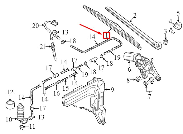 NEW AUDI Q8 REAR GLASS WIPER BLADE 4M8955425E ORIGINAL