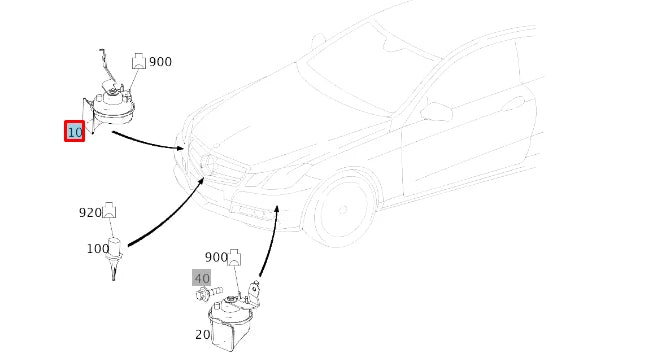 NEW MERCEDES-BENZ E COUPE C207 HIGH TONE HORN SIGNAL A2075421020 ORIGINAL