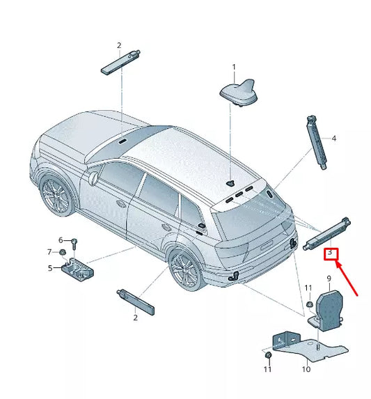 NEW AUDI Q7 4M LEFT UPPER ANTENNA AMPLIFIER 4M0035225C