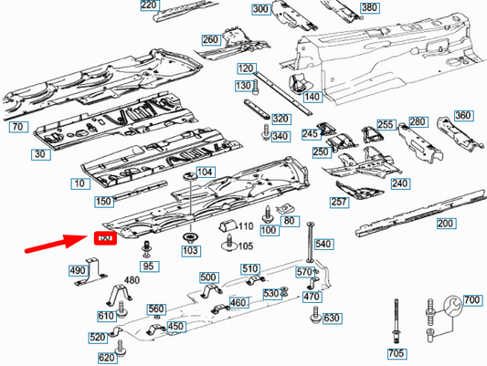 new mercedes-benz e w212 left below main floor cover a2126801209 original