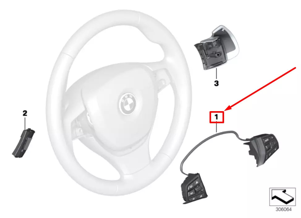 NEW BMW 6 GRAN COUPE F06 STEERING WHEEL SWITCHES 7849407 61317849407 ORIGINAL