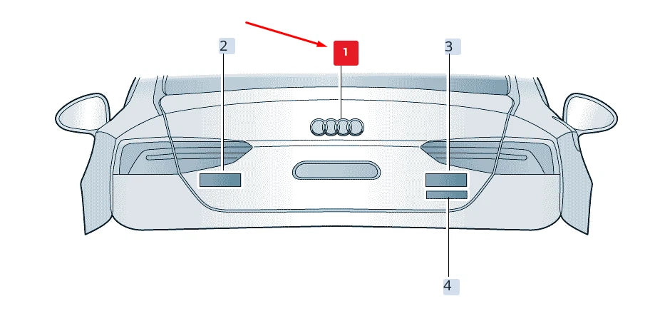 NEW AUDI A5 CABRIO F5 BLACK GLOSSY BOOTLID BADGE 8W6853742AT94 ORIGINAL
