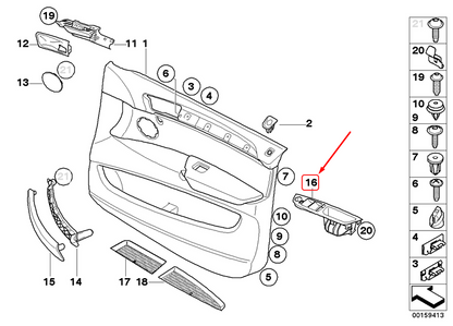 new bmw x5 e70 front right door pull trim 51416975792 original