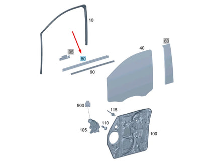 NEW MB VITO W447 FRONT LEFT DOOR WINDOW OUTER SEALING RAIL A4477200324 ORIGINAL