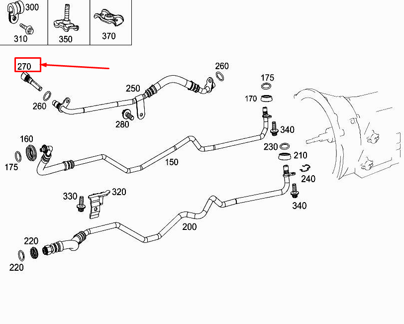 new mercedes-benz glc x253 right return line air restrictor a2212790000 original
