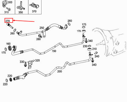 new mercedes-benz glc x253 right return line air restrictor a2212790000 original