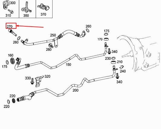 new mercedes-benz glc x253 right return line air restrictor a2212790000 original