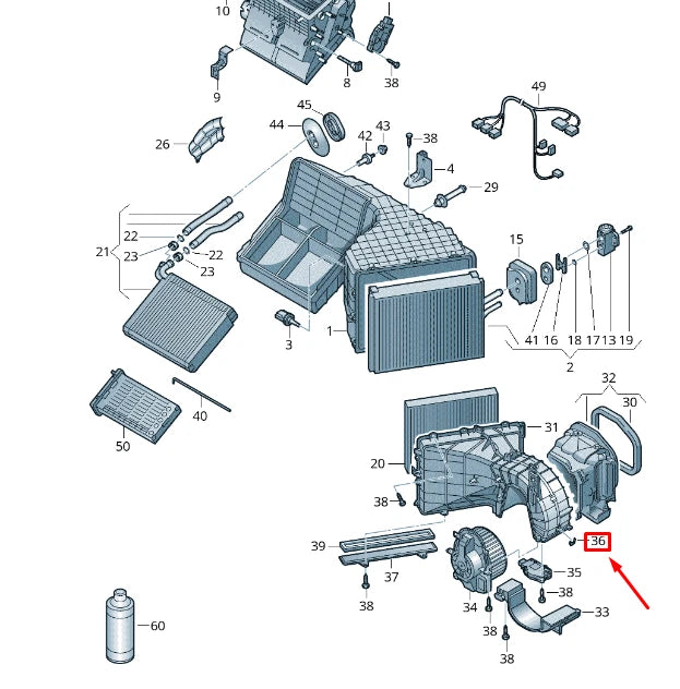 NEW VW TOUAREG 7P MK2 BLOWER HOUSING CLIP 7H0819059 ORIGINAL