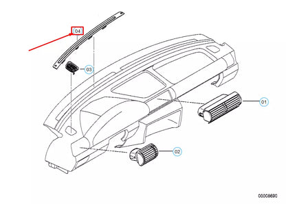 NEW BMW 3 COMPACT E36 LEFT DEFROSTER NOZZLE COVERING 64228185729 ORIGINAL