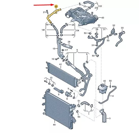 NEW VW TRANSPORTER VI T6 COOLANT PIPE 7E0121065AT