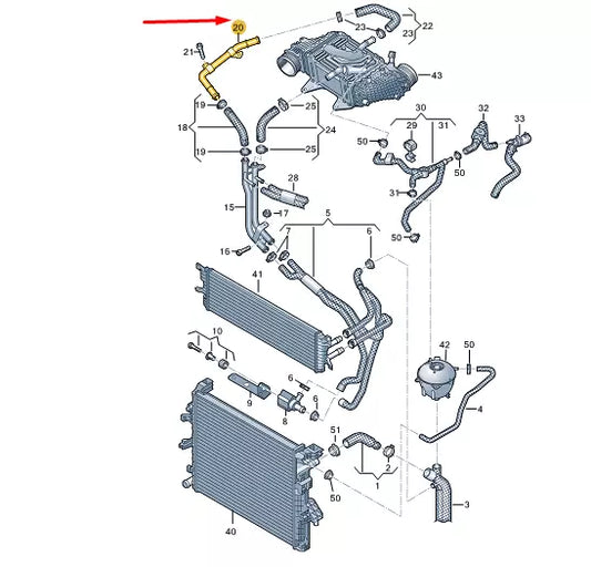 NEW VW TRANSPORTER VI T6 COOLANT PIPE 7E0121065AT
