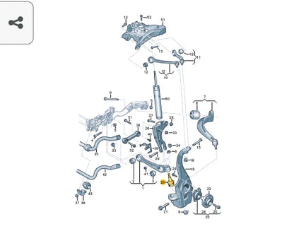 NEW AUDI A6 C8 FRONT WISHBONE SWIVEL JOINT 80A407689C