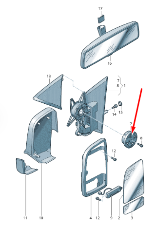 new vw crafter 2f wing mirror adjustment unit 2e0857049 original