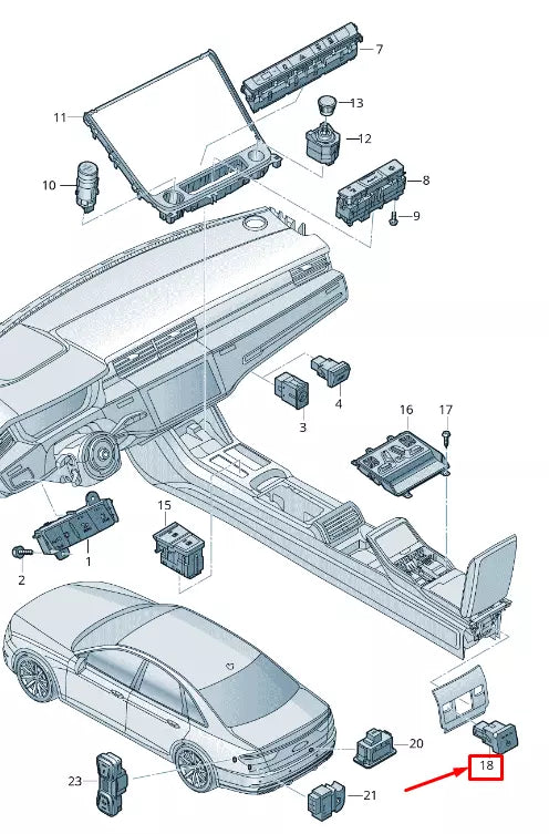 NEW AUDI A8 4N LEFT SEAT HEATING SWITCH 4N0963563NV6