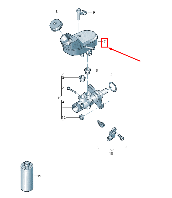 new audi a1 mk1 brake fluid reservoir lhd 6r0611301a original