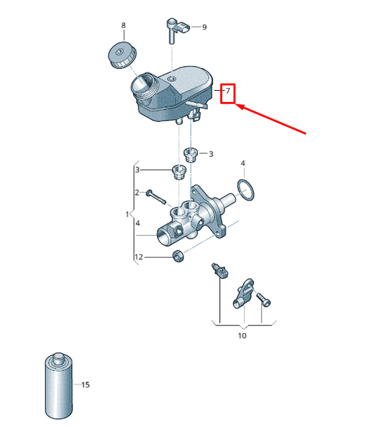 new audi a1 mk1 brake fluid reservoir lhd 6r0611301a original
