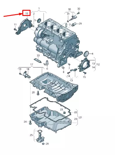 NEW AUDI Q5 FY CRANKCASE HOUSING SEALING FLANGE 05L103151C ORIGINAL