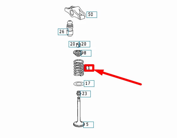 NEW MERCEDES-BENZ SLK R171 VALVE SPRING A2710531020 ORIGINAL