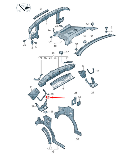 NEW VW TRANSPORTER VI T6 FRONT SEPARATOR PLATE GASKET 7H0819531A ORIGINAL