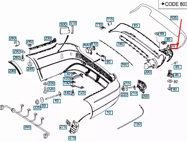 NEW MERCEDES-BENZ E W212 AMG LEFT TAIL PIPE TRIM BRACKET A2128856714 ORIGINAL