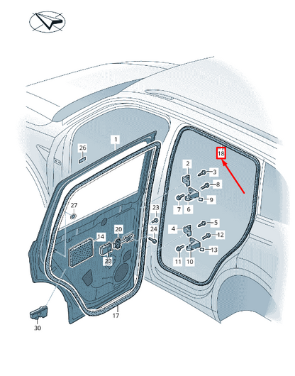 new vw tiguan ad rear right inner door seal rubber 5na867914c9b9 original