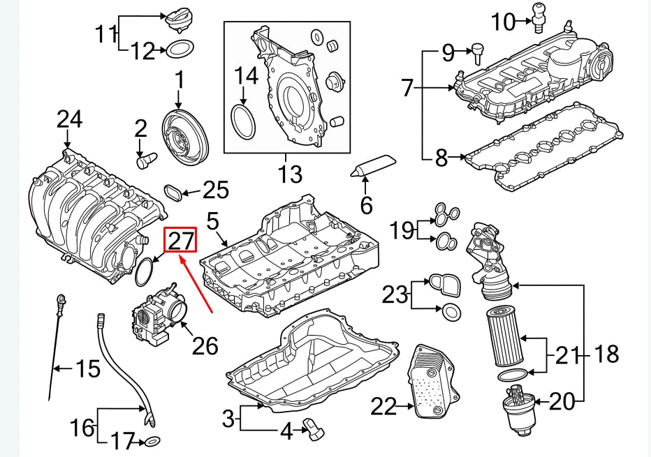 NEW VW GOLF VI 5K MK6 FUEL INJECTION THROTTLE BODY GASKET 07K129748A ORIGINAL