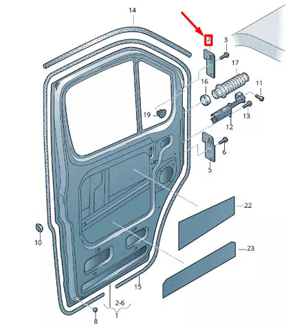 NEW VOLKSWAGEN CRAFTER 2F MK1 FRONT LEFT DOOR UPPER HINGE 2E0831401