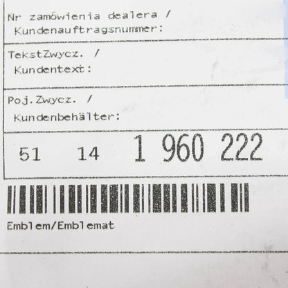 NEW BMW E36 TRUNK LID CHROME 318 EMBLEM BADGE LOGO SIGN 1960222 51141960222