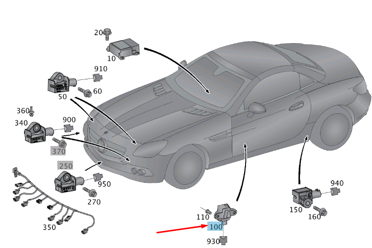 NEW MB SLK R172 FRONT IMPACT CRASH PRESSURE SENSOR A1729056100 ORIGINAL
