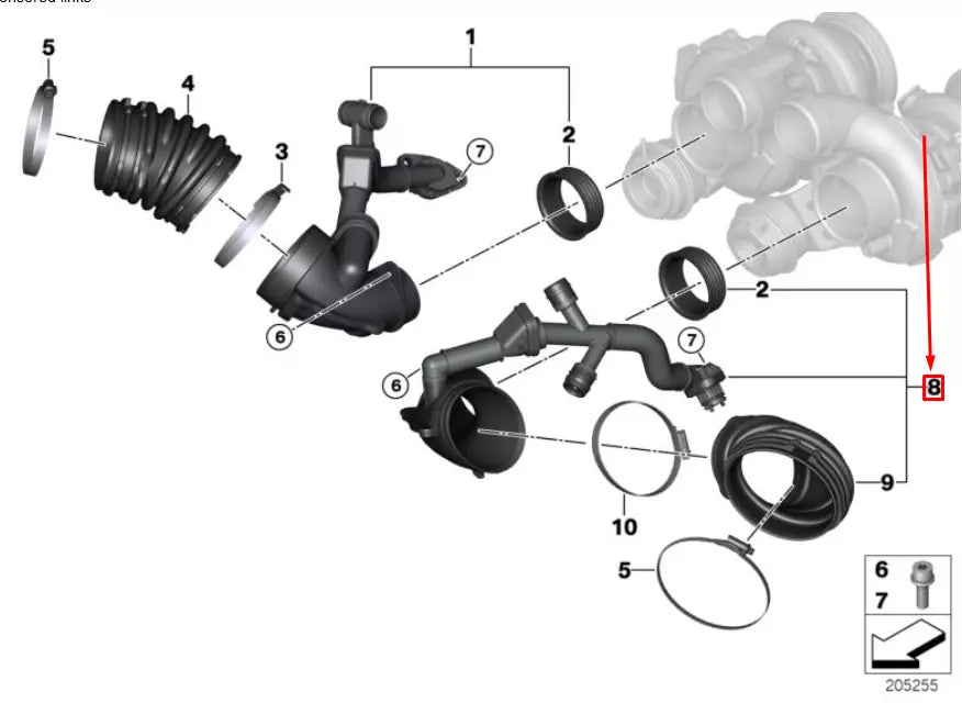 NEW BMW X5 M E70 FILTERED AIR DUCT 13717848152 7848152 ORIGINAL