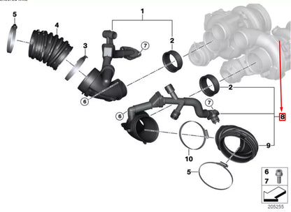 NEW BMW X5 M E70 FILTERED AIR DUCT 13717848152 7848152 ORIGINAL