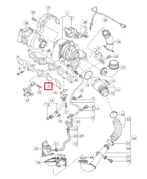 new volkswagen passat b7 exhaust manifold gasket 04l253039b 2012 original