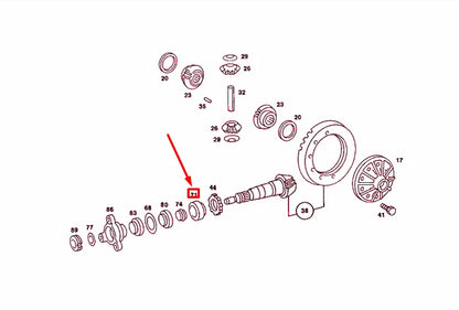 NEW MERCEDES-BENZ SL R107 REAR PINION TAPERED ROLLER BEARING A0009808402