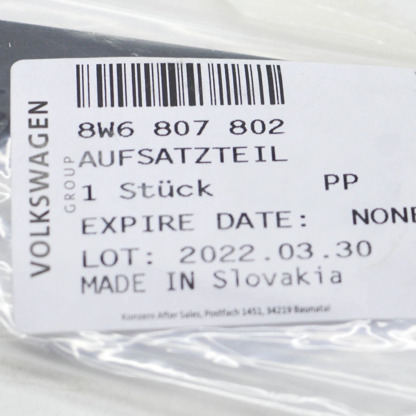 NEW AUDI RS5 8W6 FRONT BUMPER RIGHT UPPER GRILLE TRIM STRIP 8W6807802